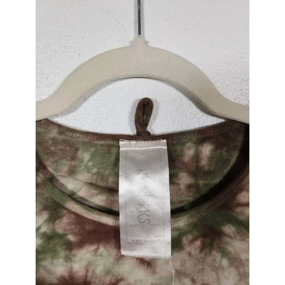 Vintage Knit Works Tie Dye Long Sleeve Peace Sign Shirt Top Boho Hippie